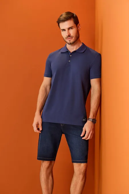 Polo Piquet Masculina Slim Garbo Puramania